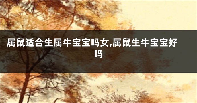 属鼠适合生属牛宝宝吗女,属鼠生牛宝宝好吗
