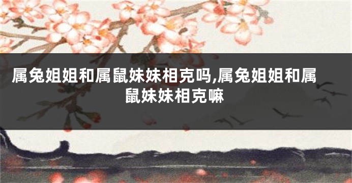 属兔姐姐和属鼠妹妹相克吗,属兔姐姐和属鼠妹妹相克嘛