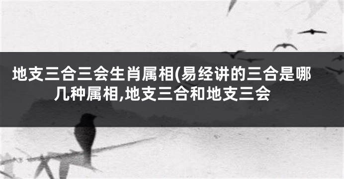 地支三合三会生肖属相(易经讲的三合是哪几种属相,地支三合和地支三会