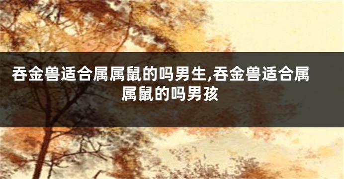 吞金兽适合属属鼠的吗男生,吞金兽适合属属鼠的吗男孩