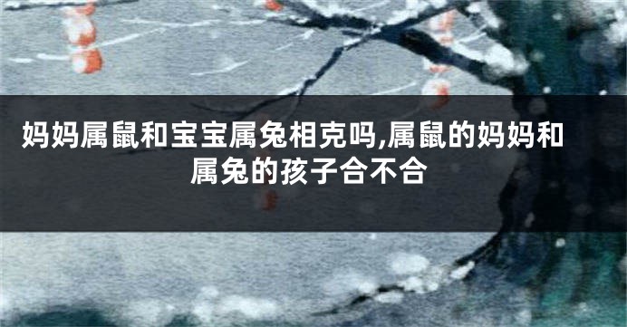 妈妈属鼠和宝宝属兔相克吗,属鼠的妈妈和属兔的孩子合不合