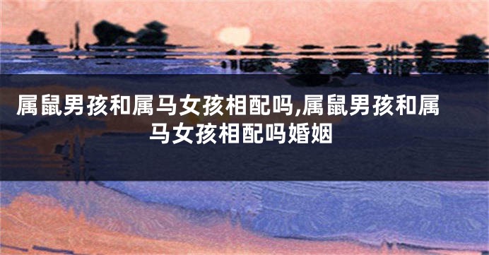 属鼠男孩和属马女孩相配吗,属鼠男孩和属马女孩相配吗婚姻