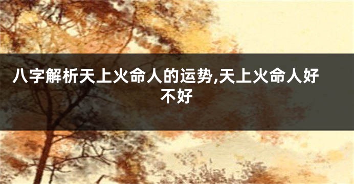 八字解析天上火命人的运势,天上火命人好不好