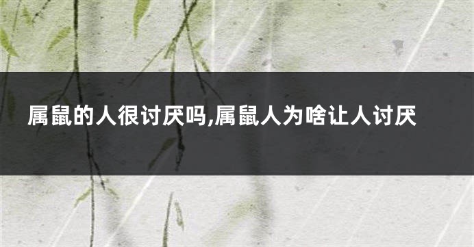 属鼠的人很讨厌吗,属鼠人为啥让人讨厌
