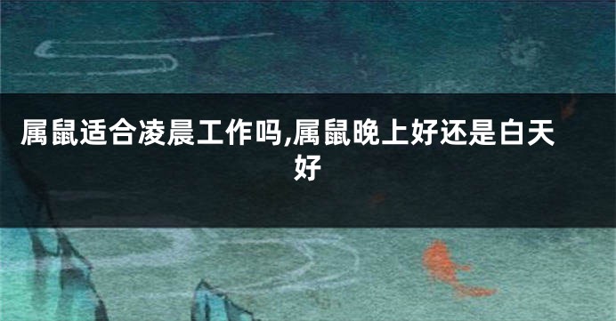 属鼠适合凌晨工作吗,属鼠晚上好还是白天好