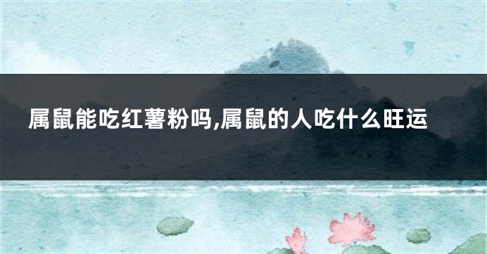 属鼠能吃红薯粉吗,属鼠的人吃什么旺运
