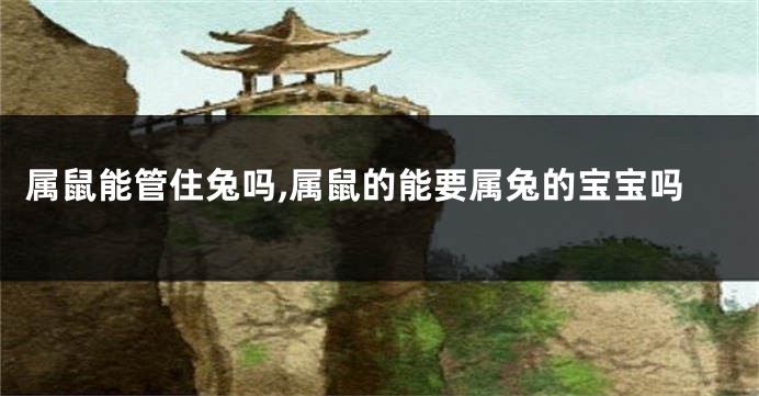 属鼠能管住兔吗,属鼠的能要属兔的宝宝吗
