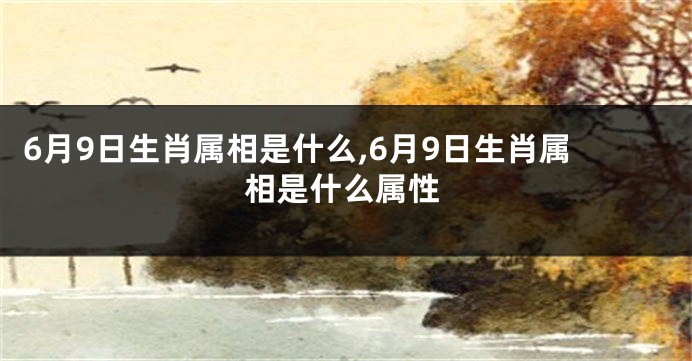 6月9日生肖属相是什么,6月9日生肖属相是什么属性