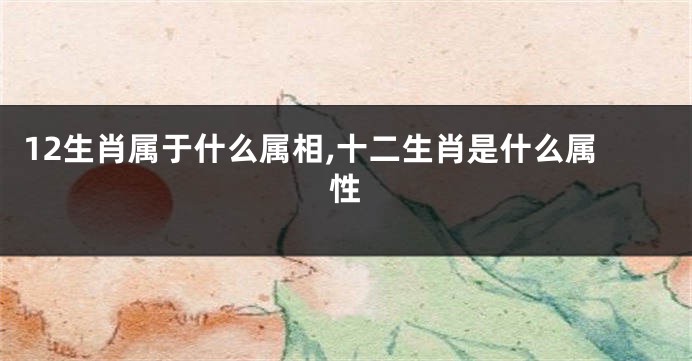 12生肖属于什么属相,十二生肖是什么属性