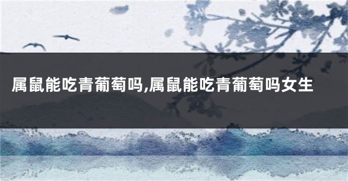 属鼠能吃青葡萄吗,属鼠能吃青葡萄吗女生