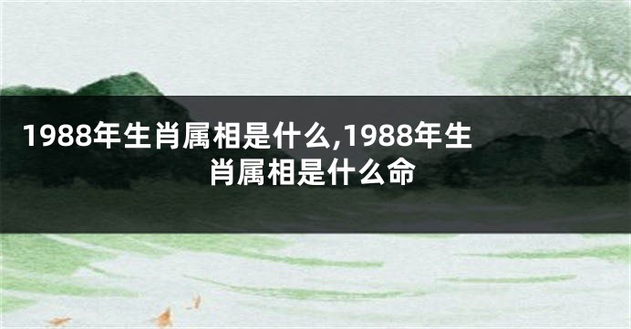 1988年生肖属相是什么,1988年生肖属相是什么命