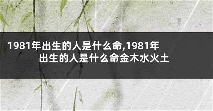 1981年出生的人是什么命,1981年出生的人是什么命金木水火土