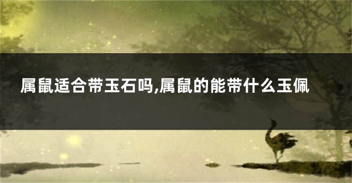 属鼠适合带玉石吗,属鼠的能带什么玉佩