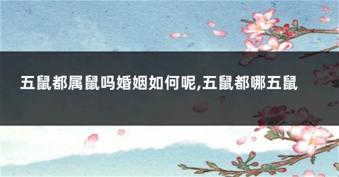五鼠都属鼠吗婚姻如何呢,五鼠都哪五鼠