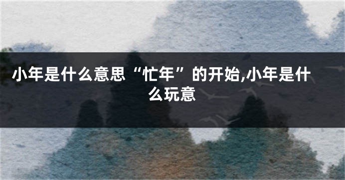 小年是什么意思“忙年”的开始,小年是什么玩意
