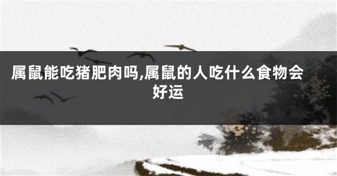 属鼠能吃猪肥肉吗,属鼠的人吃什么食物会好运