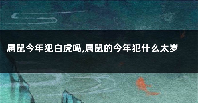 属鼠今年犯白虎吗,属鼠的今年犯什么太岁