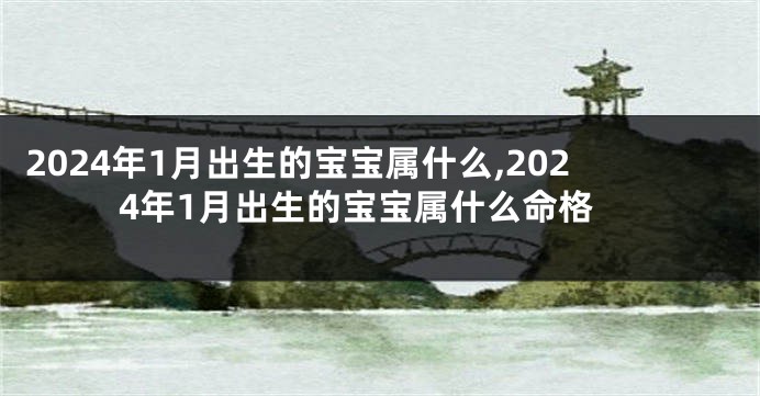 2024年1月出生的宝宝属什么,2024年1月出生的宝宝属什么命格
