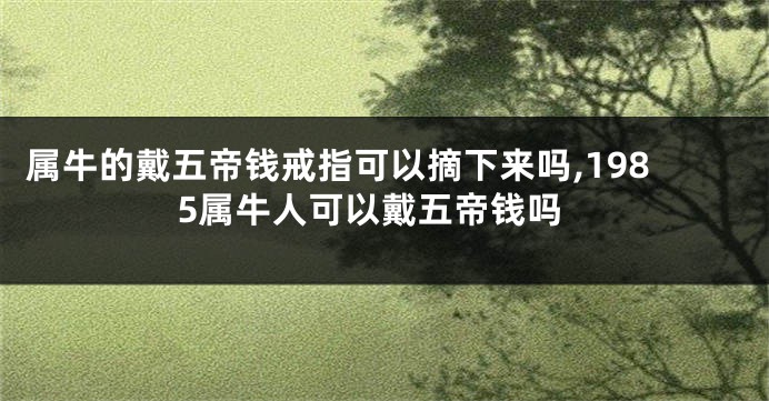 属牛的戴五帝钱戒指可以摘下来吗,1985属牛人可以戴五帝钱吗