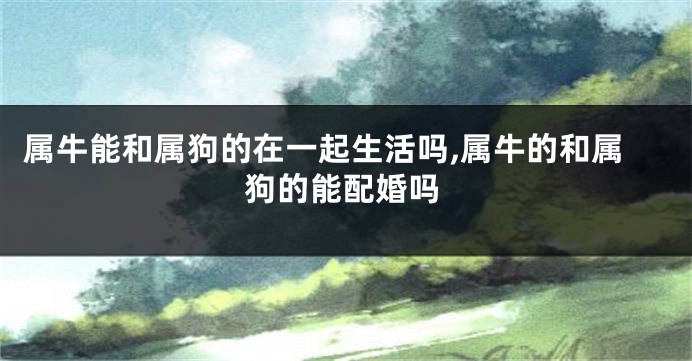 属牛能和属狗的在一起生活吗,属牛的和属狗的能配婚吗