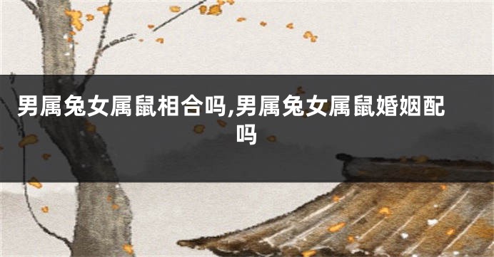男属兔女属鼠相合吗,男属兔女属鼠婚姻配吗