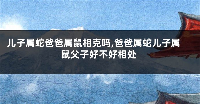 儿子属蛇爸爸属鼠相克吗,爸爸属蛇儿子属鼠父子好不好相处