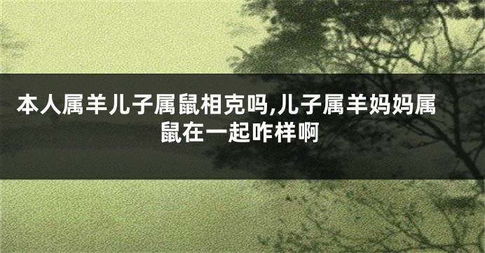 本人属羊儿子属鼠相克吗,儿子属羊妈妈属鼠在一起咋样啊