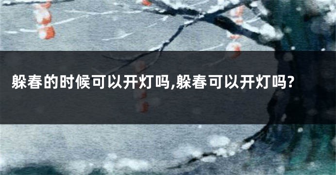 躲春的时候可以开灯吗,躲春可以开灯吗?