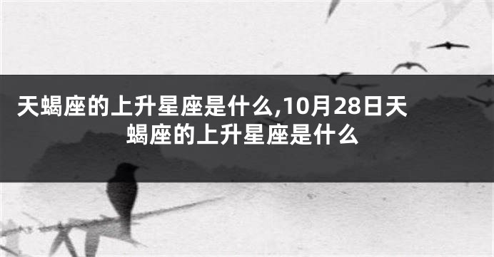 天蝎座的上升星座是什么,10月28日天蝎座的上升星座是什么