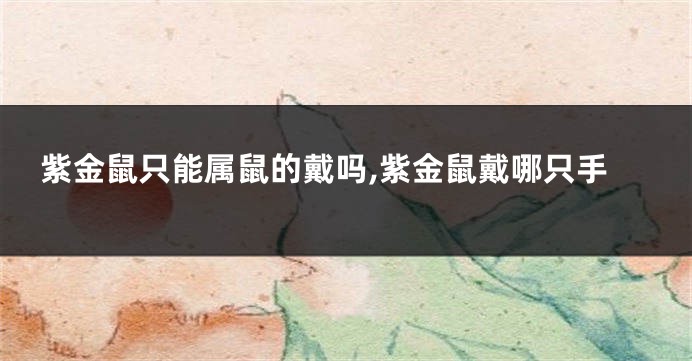 紫金鼠只能属鼠的戴吗,紫金鼠戴哪只手