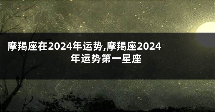 摩羯座在2024年运势,摩羯座2024年运势第一星座
