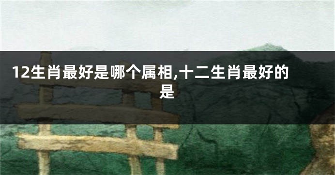 12生肖最好是哪个属相,十二生肖最好的是