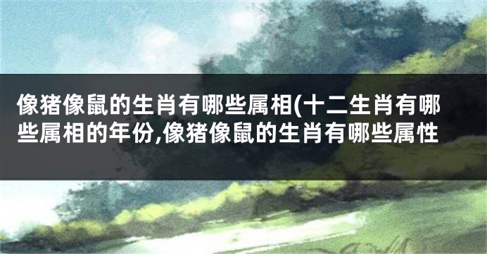 像猪像鼠的生肖有哪些属相(十二生肖有哪些属相的年份,像猪像鼠的生肖有哪些属性