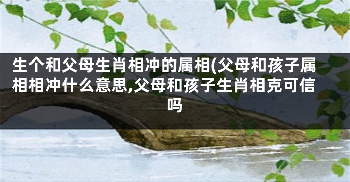 生个和父母生肖相冲的属相(父母和孩子属相相冲什么意思,父母和孩子生肖相克可信吗