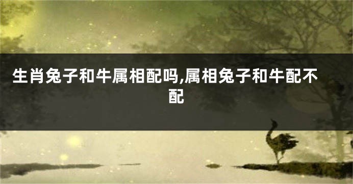 生肖兔子和牛属相配吗,属相兔子和牛配不配