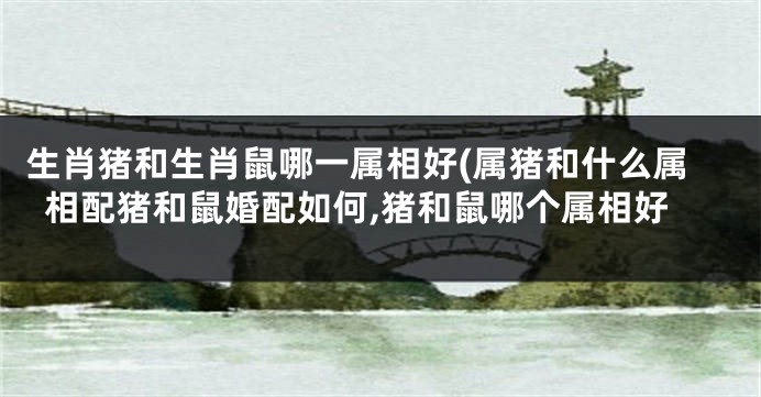 生肖猪和生肖鼠哪一属相好(属猪和什么属相配猪和鼠婚配如何,猪和鼠哪个属相好