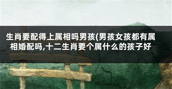 生肖要配得上属相吗男孩(男孩女孩都有属相婚配吗,十二生肖要个属什么的孩子好