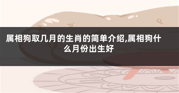 属相狗取几月的生肖的简单介绍,属相狗什么月份出生好