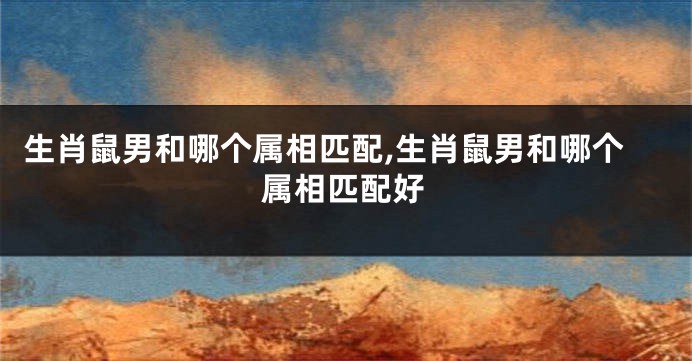 生肖鼠男和哪个属相匹配,生肖鼠男和哪个属相匹配好