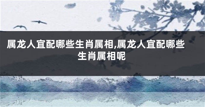 属龙人宜配哪些生肖属相,属龙人宜配哪些生肖属相呢