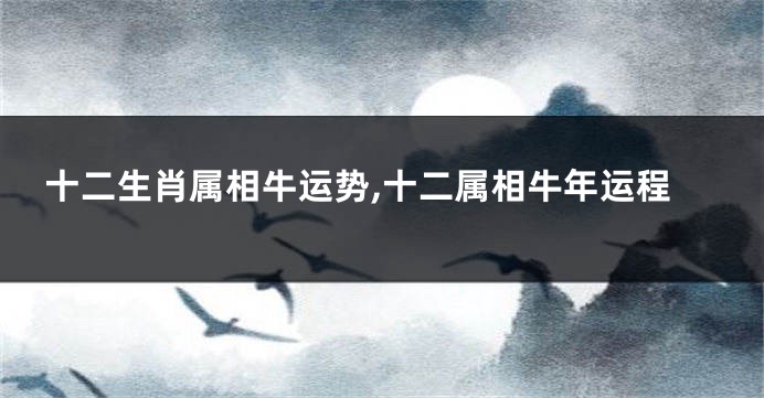 十二生肖属相牛运势,十二属相牛年运程