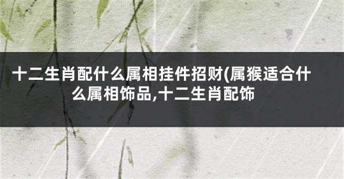 十二生肖配什么属相挂件招财(属猴适合什么属相饰品,十二生肖配饰
