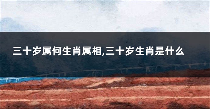 三十岁属何生肖属相,三十岁生肖是什么