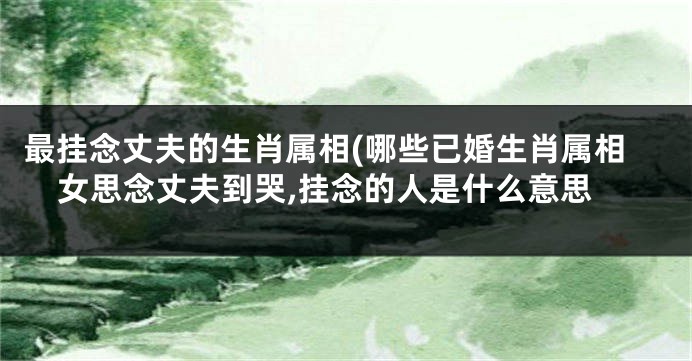 最挂念丈夫的生肖属相(哪些已婚生肖属相女思念丈夫到哭,挂念的人是什么意思