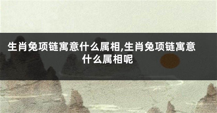 生肖兔项链寓意什么属相,生肖兔项链寓意什么属相呢