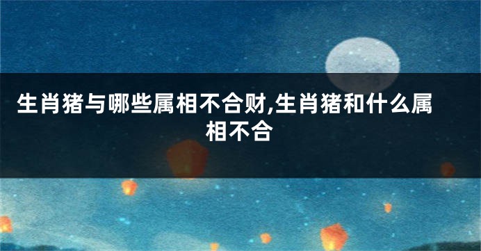 生肖猪与哪些属相不合财,生肖猪和什么属相不合