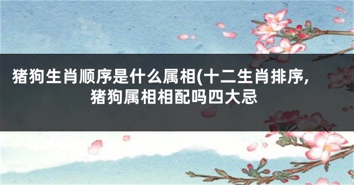 猪狗生肖顺序是什么属相(十二生肖排序,猪狗属相相配吗四大忌