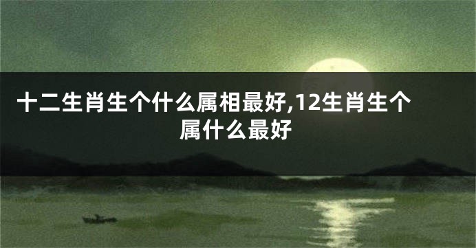 十二生肖生个什么属相最好,12生肖生个属什么最好