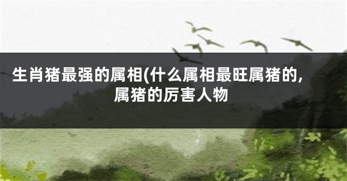 生肖猪最强的属相(什么属相最旺属猪的,属猪的厉害人物