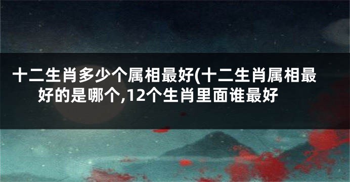 十二生肖多少个属相最好(十二生肖属相最好的是哪个,12个生肖里面谁最好